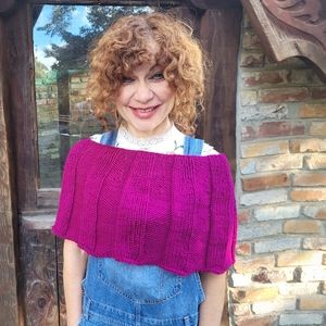 OOAK knitted capelet shawl